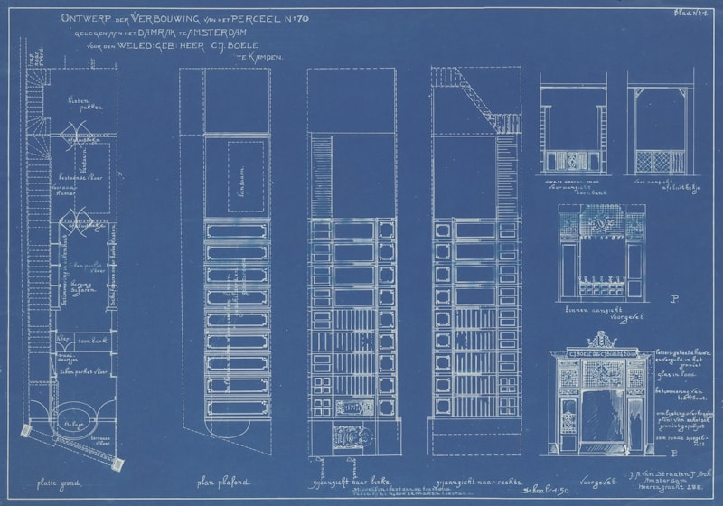 A structural blueprint of a multi-storey building.