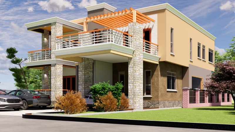 Two-Storey Stone-Column Residence, view 1